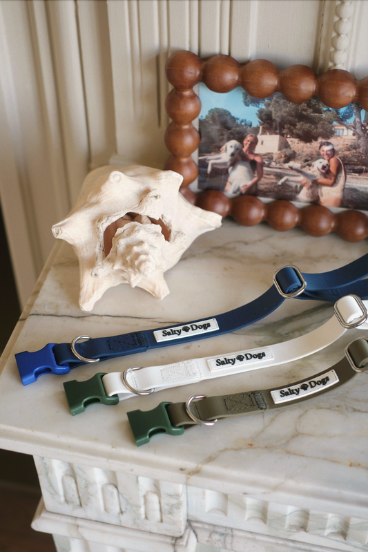 Collier KNOKKE blanc et kaki